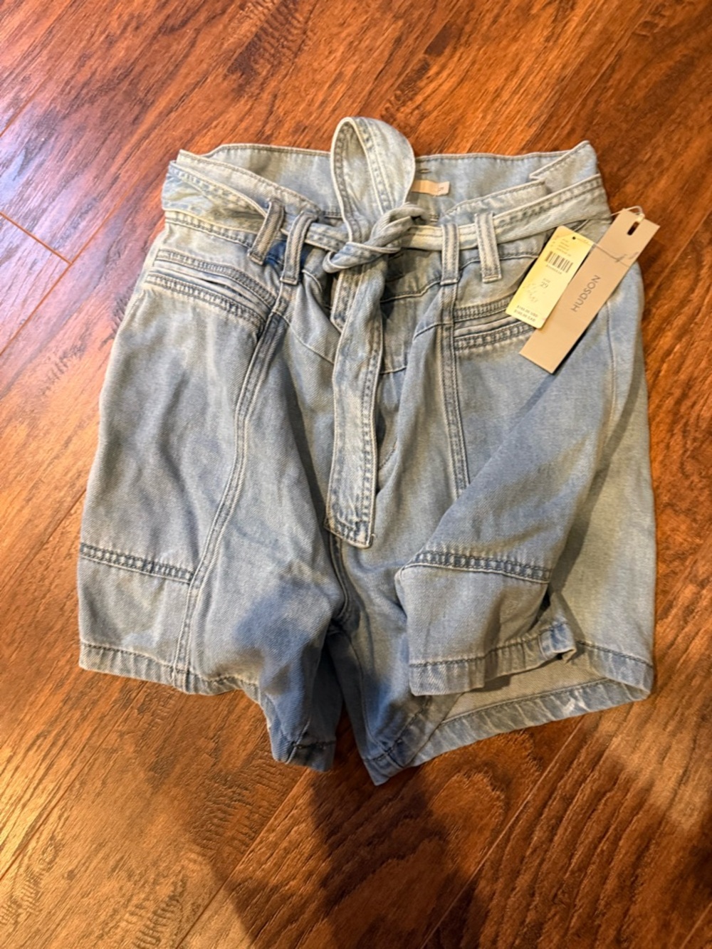 Hudson High Waisted Tie Denim Shorts